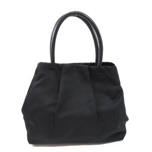 Prada Fiocco bow distinctive handbag leather black Tessuto Black